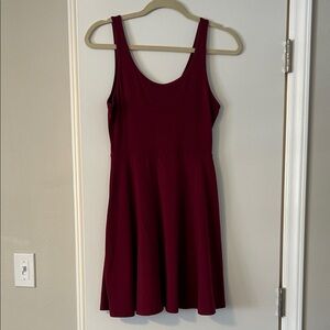 Casual Burgundy Sleeveless Dress